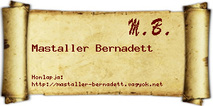 Mastaller Bernadett névjegykártya
