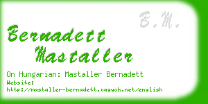 bernadett mastaller business card